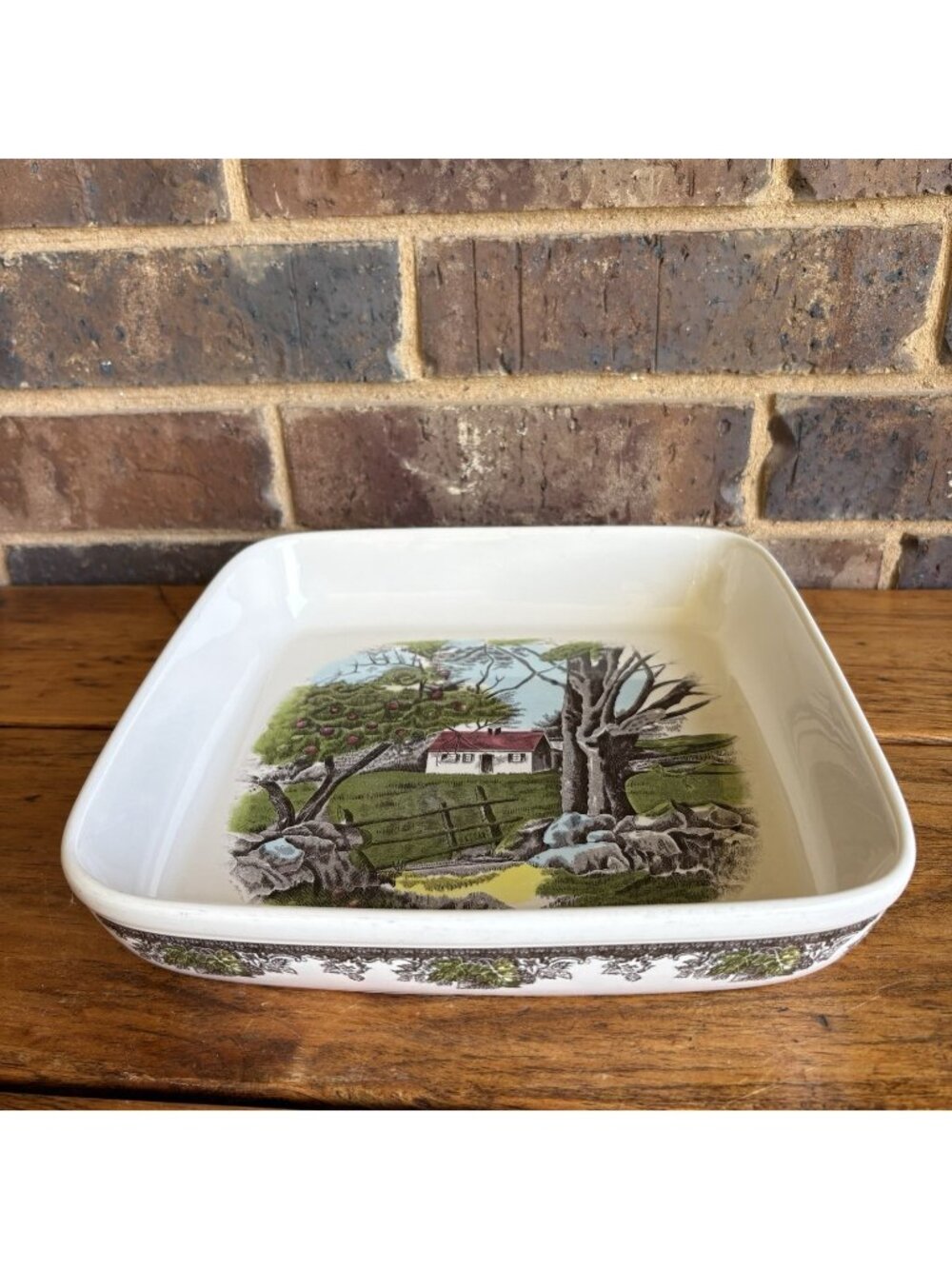 Johnson Bros Friendly Village 10” Square Ceramic Baker